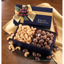 Мраморный шоколад коробка с лентой и лоток